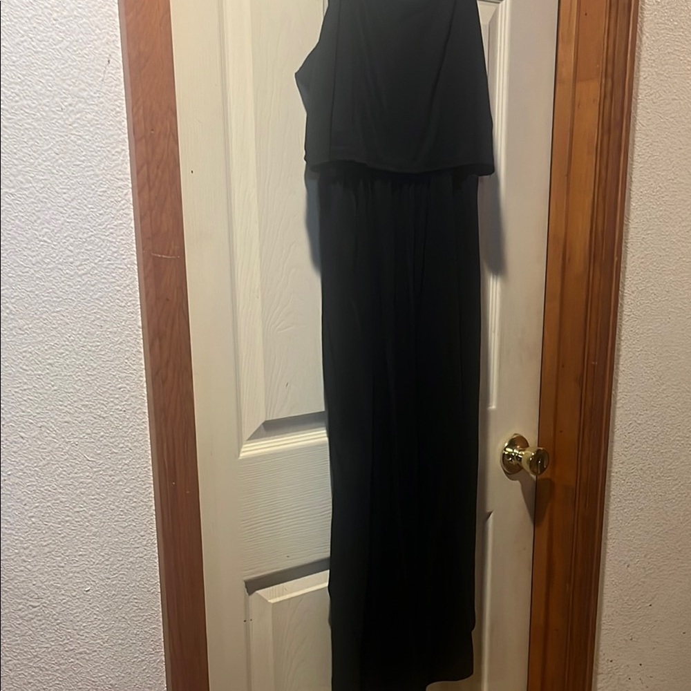 Black Cotton Midi Dress